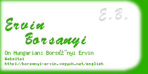 ervin borsanyi business card